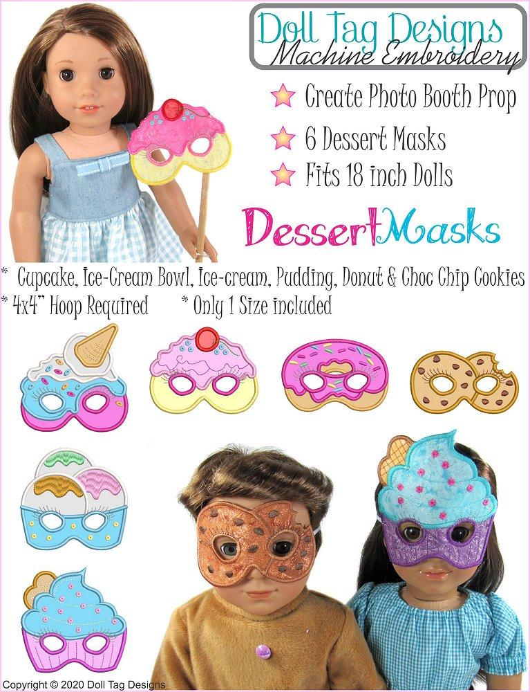 Doll Tag Clothing Machine Embroidery Design Dessert Masks Machine Embroidery Designs Pixie Faire