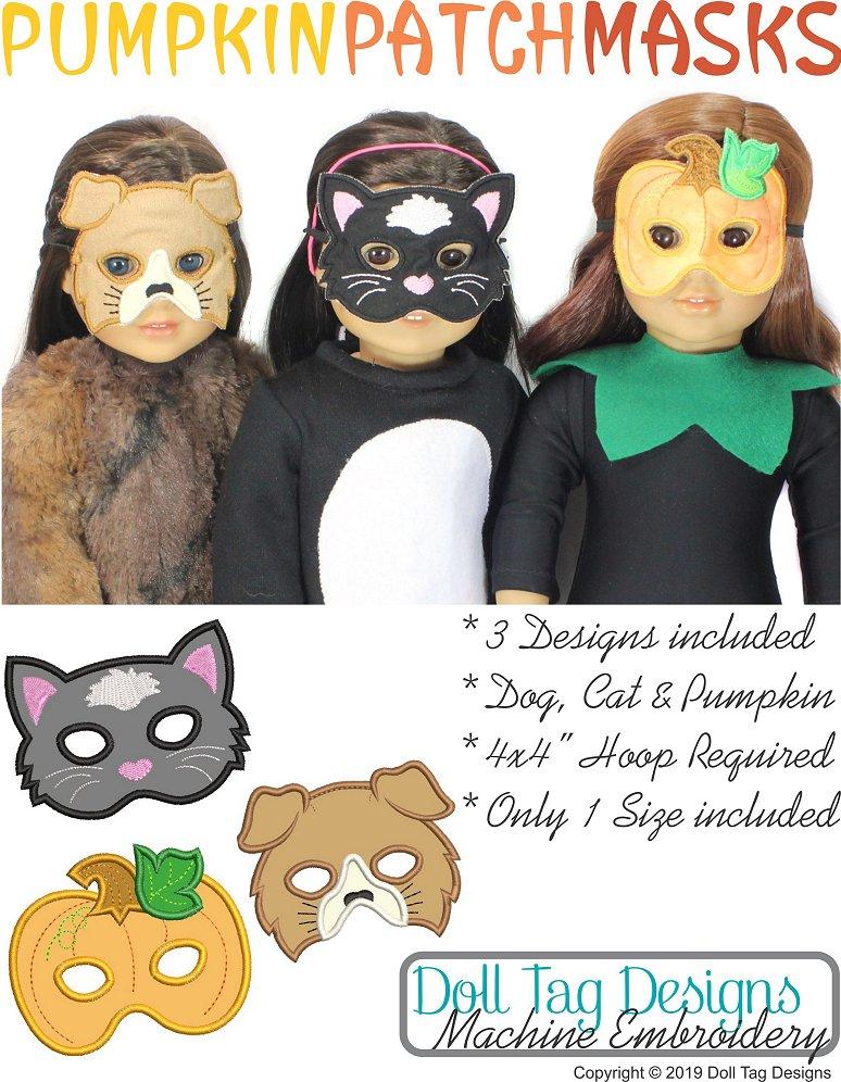 Doll Tag Clothing Machine Embroidery Design Pumpkin Patch Masks Machine Embroidery Designs Pixie Faire