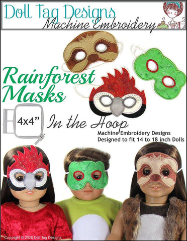 Doll Tag Clothing Machine Embroidery Design Rainforest Masks Machine Embroidery Designs Pixie Faire