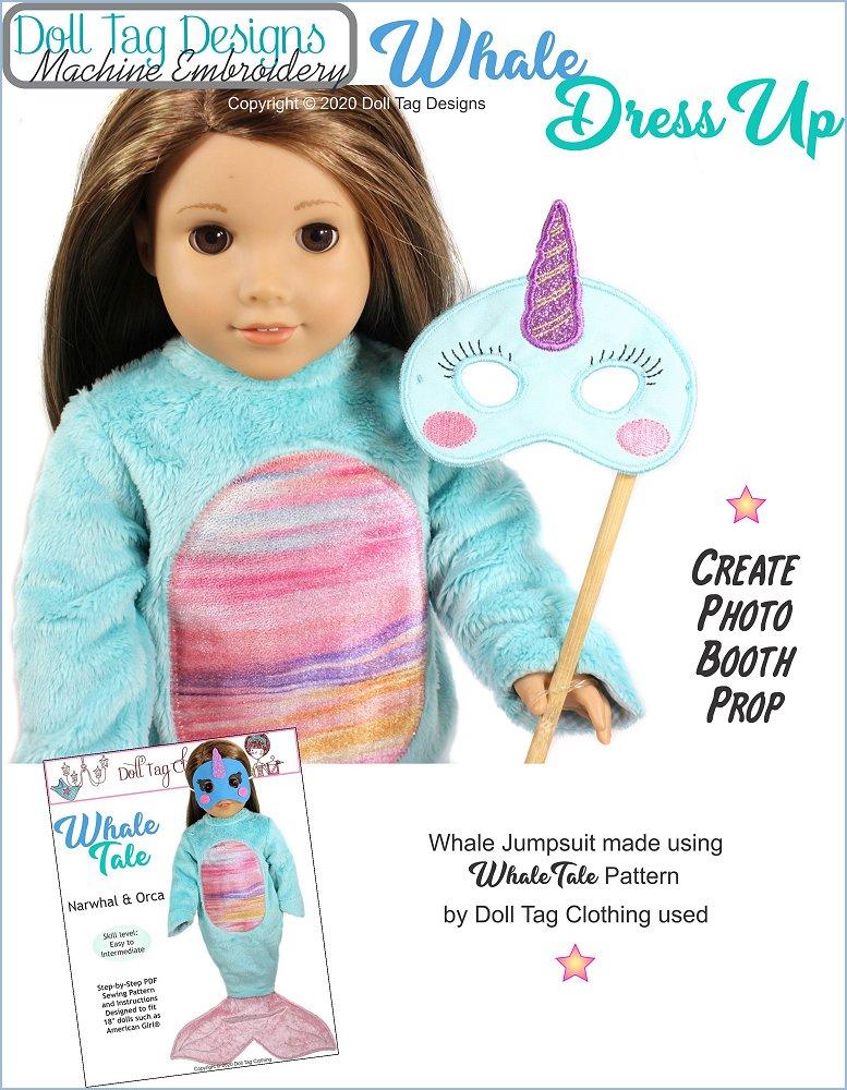 Doll Tag Clothing Machine Embroidery Design Whale Dress Up Machine Embroidery Designs Pixie Faire