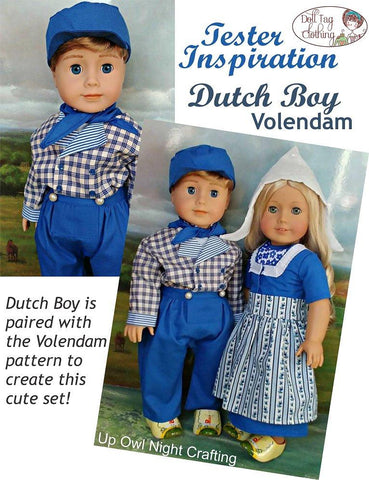 Doll Tag Clothing 18 Inch Boy Doll Dutch Boy: Volendam 18" Doll Clothes Pattern Pixie Faire