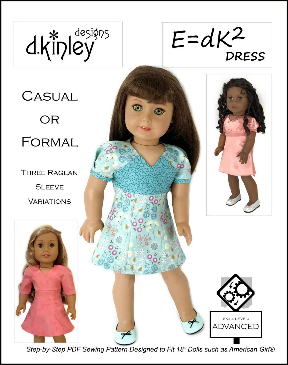 dKinley Designs E=dK2 Dress Doll Clothes Pattern 18 inch Dolls old-pattern-page-free-doll-clothes-patterns
