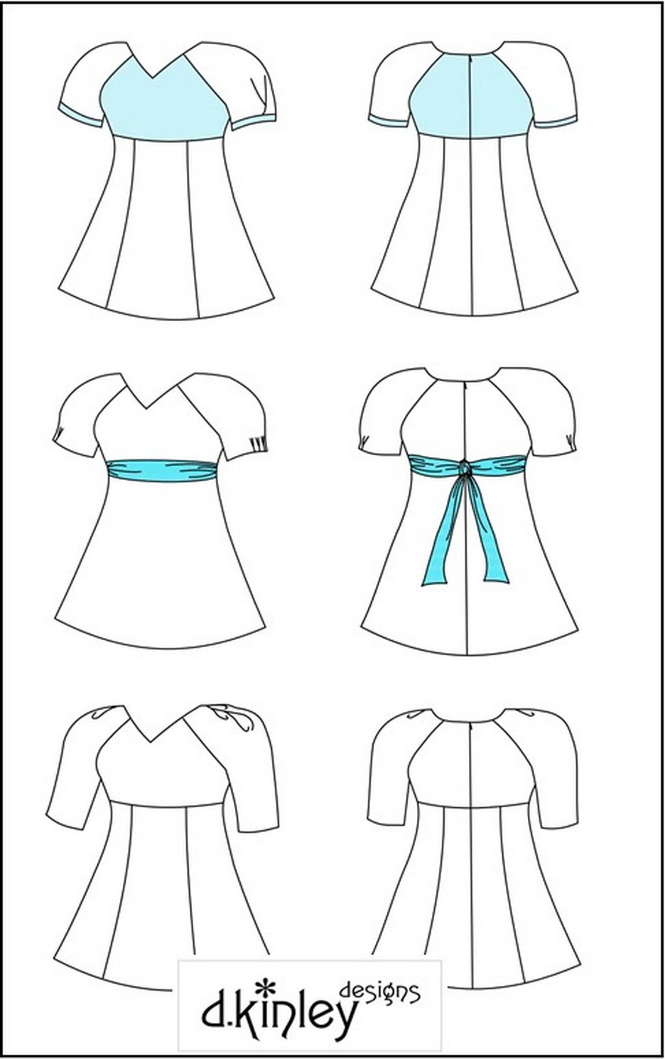 Dkinley Designs 18 Inch Modern E=dK2 Dress 18" Doll Clothes Pattern Pixie Faire