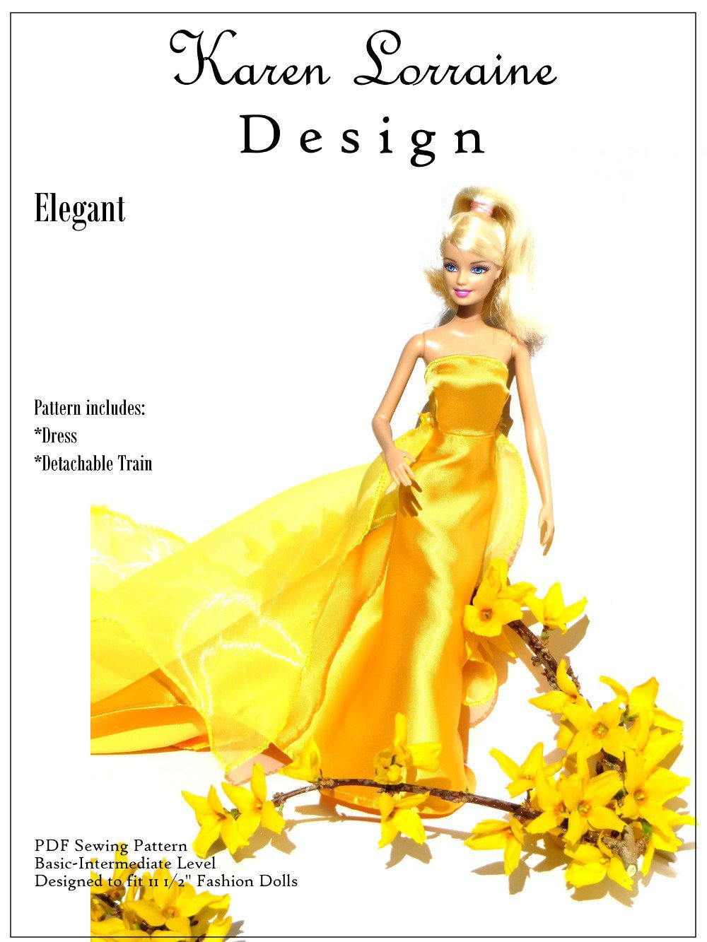 Karen Lorraine Design Elegant Doll Clothes Pattern 11 1/2 inch Fashion Doll Karen Lorraine Design Elegant Doll Clothes Pattern 11 1/2 inch Fashion Doll