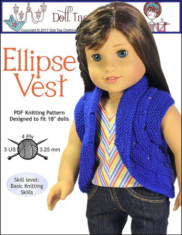 Doll Tag Clothing Knitting Ellipse Vest Knitting Pattern Pixie Faire