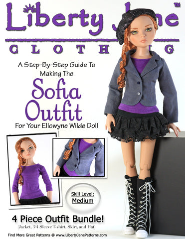 Liberty Jane Ellowyne Sofia Outfit Pattern for Ellowyne Dolls Pixie Faire