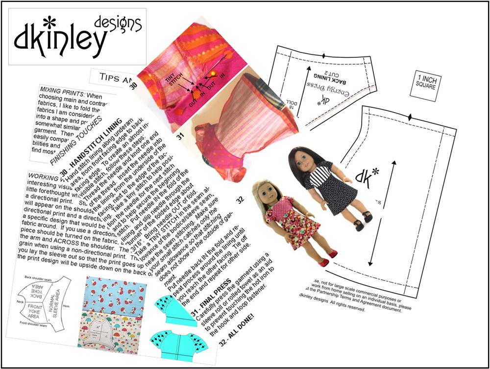 Dkinley Designs 18 Inch Modern Energy Dress 18" Doll Clothes Pattern Pixie Faire