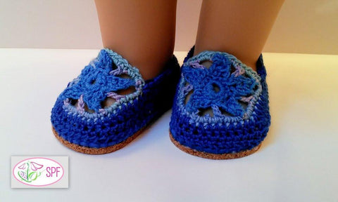 Sweet Pea Fashions Crochet Estrella Slip-on Shoes 18" Doll Shoes Pixie Faire