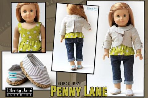 Liberty Jane 18 Inch Modern Penny Lane Jacket 18" Doll Clothes Pattern Pixie Faire