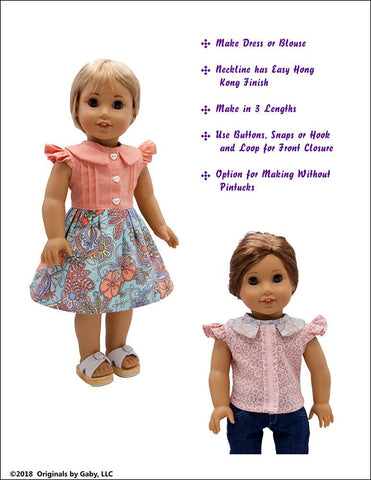 Originals by Gaby 18 Inch Modern Soundside Dress and Blouse 18" Doll Clothes Pixie Faire