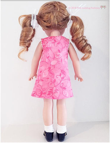 Pink Ladybug WellieWishers Butterfly Frock 14.5" Doll Clothes Pattern Pixie Faire