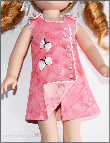 Pink Ladybug WellieWishers Butterfly Frock 14.5" Doll Clothes Pattern Pixie Faire
