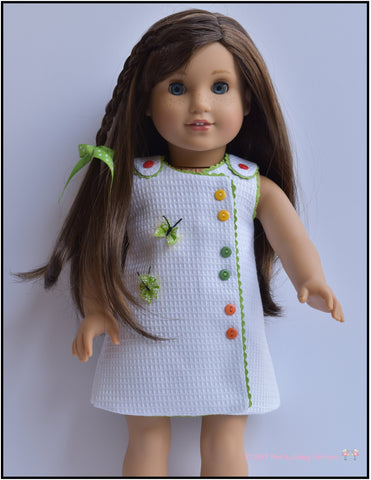 Pink Ladybug 18 Inch Modern Butterfly Frock 18" Doll Clothes Pattern Pixie Faire