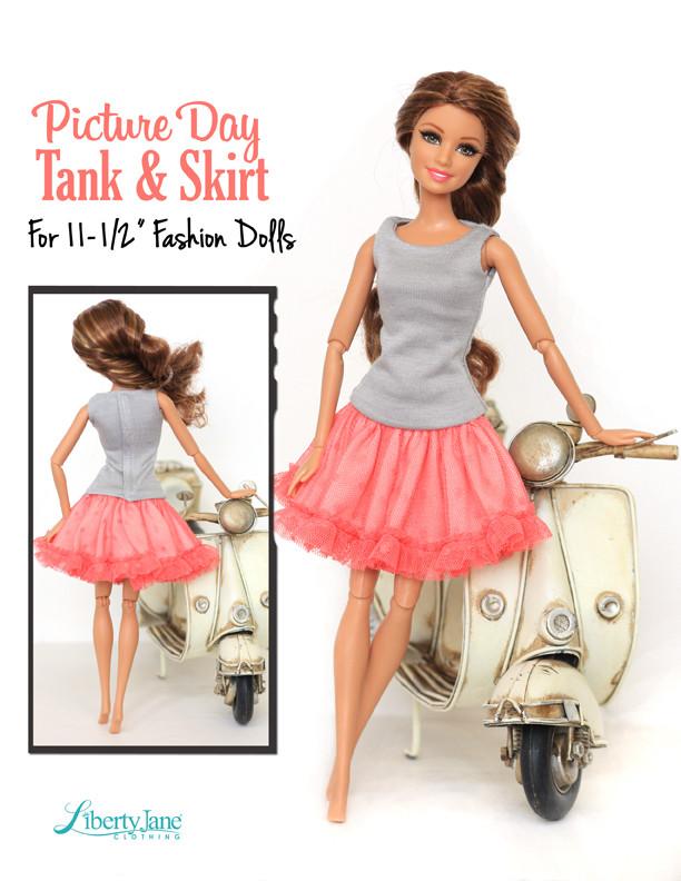 Liberty Jane Barbie Picture Day Skirt & Tank for 11-1/2" Fashion Dolls Pixie Faire