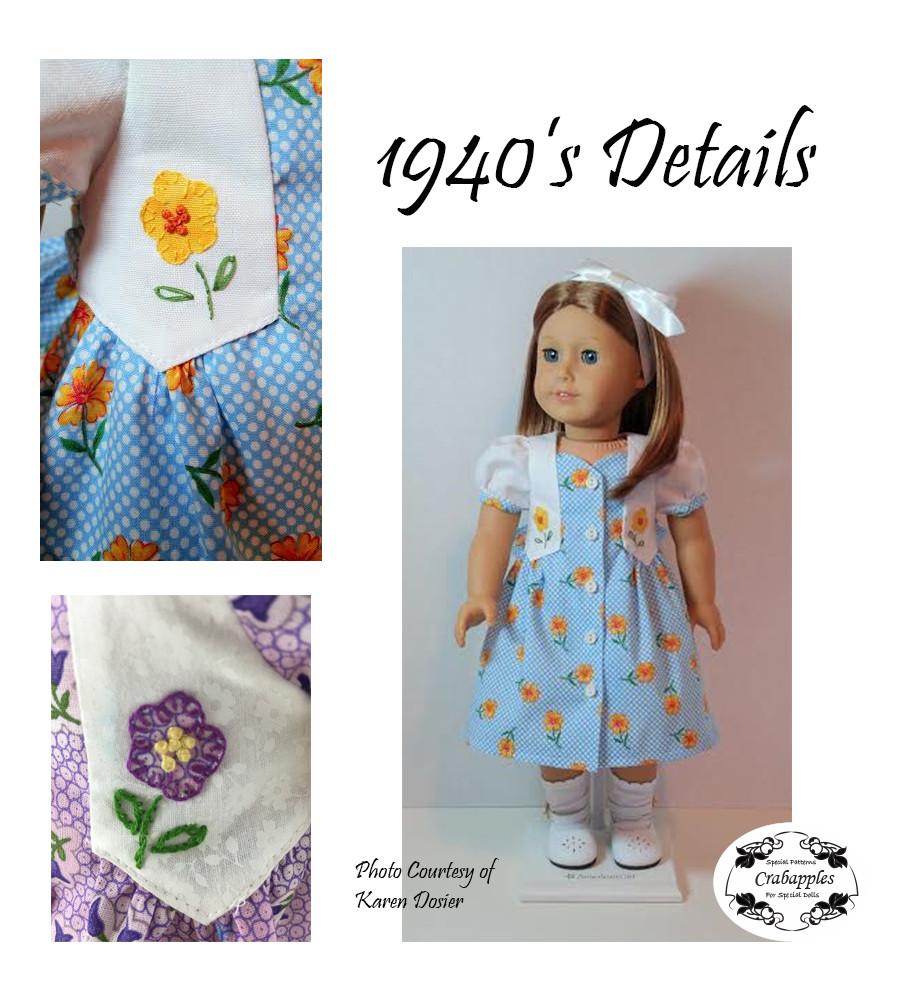 Crabapples 18 Inch Historical Fab Forties 18" Doll Clothes Pattern Pixie Faire