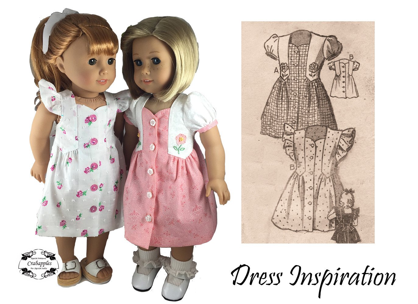 Crabapples 18 Inch Historical Fab Forties 18" Doll Clothes Pattern Pixie Faire