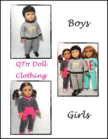 QTπ Doll Clothing 18 Inch Modern Fast Track Suit 18" Doll Clothes Pattern Pixie Faire