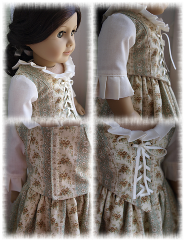 Fashioned by Rebecca 18 Inch Historical 1774 Colonial Elegance Dress 18" Doll Clothes Pattern Pixie Faire