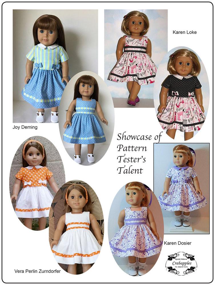 Crabapples 18 Inch Historical Fifties Flirt 18" Doll Clothes Pattern Pixie Faire