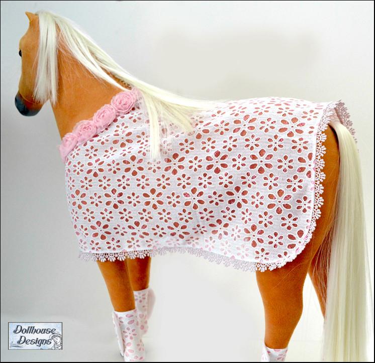 Dollhouse Designs 18 Inch Modern Filly Horse Blanket and Accessories 18" Doll Pet Pattern Pixie Faire
