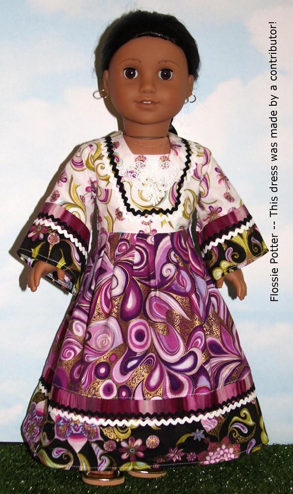 Flossie Potter 18 Inch Historical Flower Child Maxi Dress 18" Doll Clothes Pixie Faire