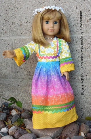 Flossie Potter 18 Inch Historical Flower Child Maxi Dress 18" Doll Clothes Pixie Faire
