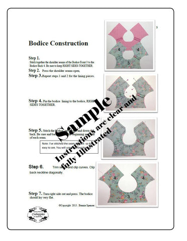 Crabapples 18 Inch Modern Flutter Sleeve Dress 18" Doll Clothes Pattern Pixie Faire