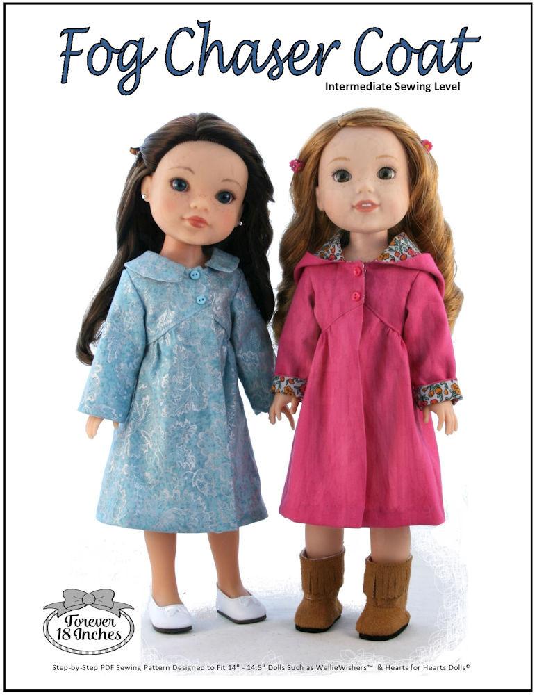 Forever 18 Inches WellieWishers Fog Chaser Coat 14-14.5" Doll Clothes Pattern Pixie Faire
