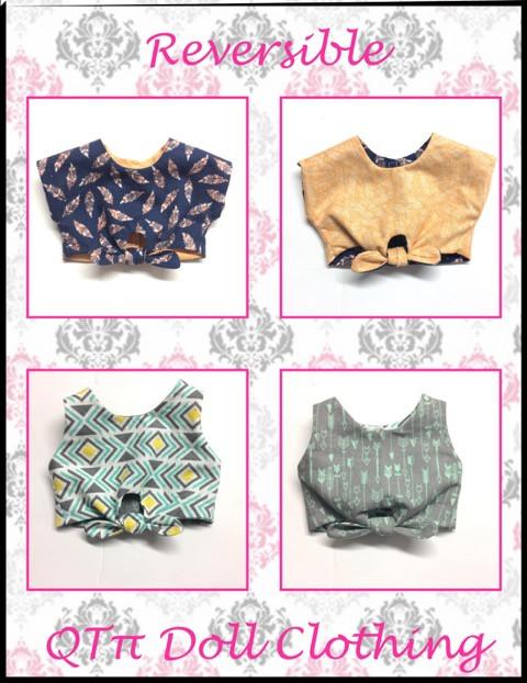 QTπ Doll Clothing 18 Inch Modern Forget-Me-Knot Top 18" Doll Clothes Pattern Pixie Faire