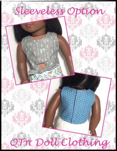QTπ Doll Clothing 18 Inch Modern Forget-Me-Knot Top 18" Doll Clothes Pattern Pixie Faire