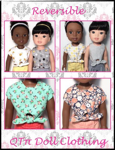 QTπ Doll Clothing WellieWishers Forget-Me-Knot Top 14.5" Doll Clothes Pattern Pixie Faire