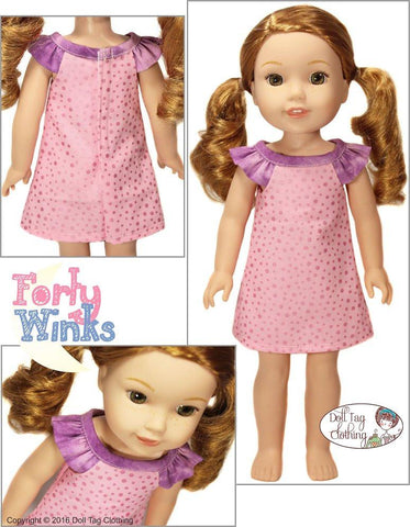 Doll Tag Clothing WellieWishers Forty Winks 14.5" Doll Clothes Pattern Pixie Faire