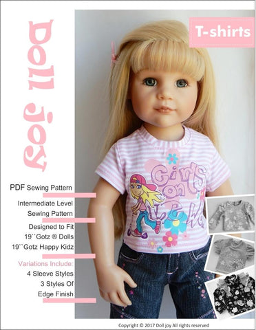 Doll Joy Gotz 19 Inch T-Shirts Pattern for 19" Gotz Dolls Pixie Faire