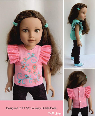 Doll Joy Gotz 19 Inch Flutter Sleeve Top Pattern for 19" Gotz Dolls Pixie Faire