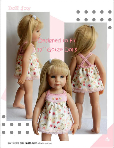Doll Joy Gotz 19 Inch Camisole and Panties Pattern for 19" Gotz Dolls Pixie Faire