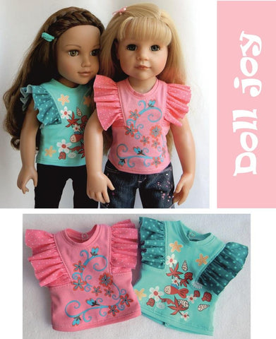 Doll Joy Gotz 19 Inch Flutter Sleeve Top Pattern for 19" Gotz Dolls Pixie Faire