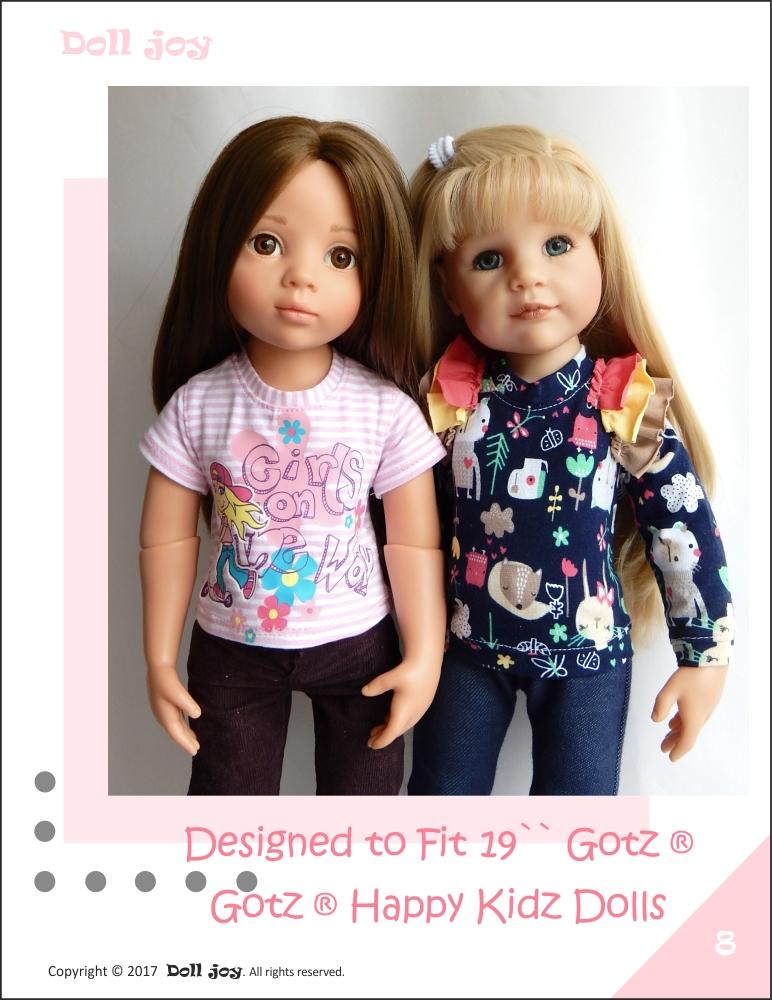 Doll Joy Gotz 19 Inch T-Shirts Pattern for 19" Gotz Dolls Pixie Faire