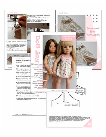 Doll Joy Gotz 19 Inch Camisole and Panties Pattern for 19" Gotz Dolls Pixie Faire