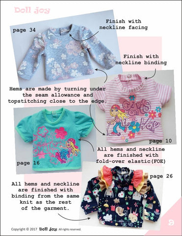 Doll Joy Gotz 19 Inch T-Shirts Pattern for 19" Gotz Dolls Pixie Faire