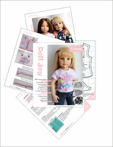 Doll Joy Gotz 19 Inch T-Shirts Pattern for 19" Gotz Dolls Pixie Faire