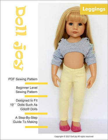 Doll Joy Gotz 19 Inch Leggings Pattern for 19" Gotz Hannah Dolls Pixie Faire