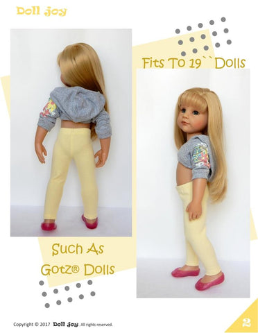 Doll Joy Gotz 19 Inch Leggings Pattern for 19" Gotz Hannah Dolls Pixie Faire