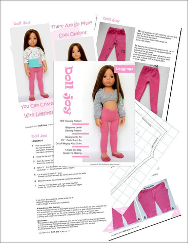 Doll Joy Gotz 19 Inch Leggings Pattern for 19" Gotz Happy Kidz Dolls Pixie Faire