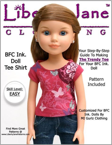 Liberty Jane BFC Ink FREE T-Shirt Pattern for BFC, Ink Dolls Pixie Faire