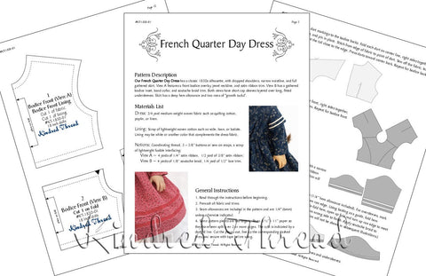 Kindred Thread 18 Inch Historical French Quarter Day Dress 18" Doll Clothes Pixie Faire