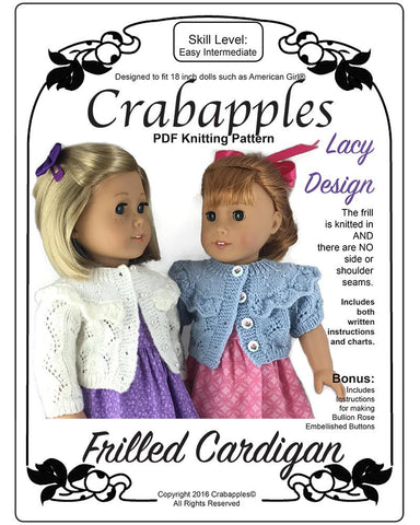 Crabapples Knitting Frilled Cardigan Knitting Pattern Pixie Faire