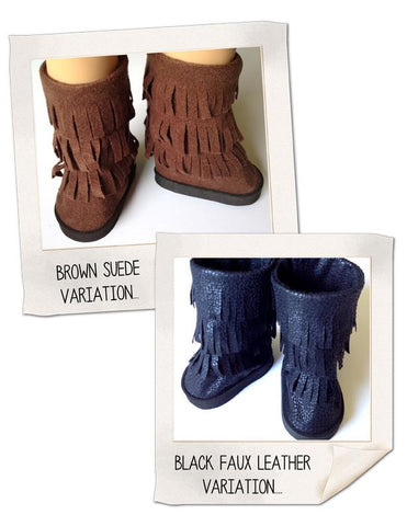 Miche Designs Shoes Fringe Boot 18" Doll Shoe Pattern Pixie Faire
