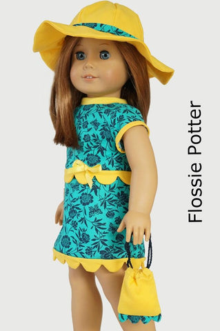 Flossie Potter 18 Inch Modern FREE Sweet Scallops Tag-along Bag 18" Doll Accessory Pattern Pixie Faire