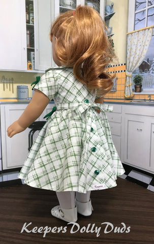 Keepers Dolly Duds Designs 18 Inch Historical 1950s Circle Swirl Dress 18" Doll Clothes Pattern Pixie Faire