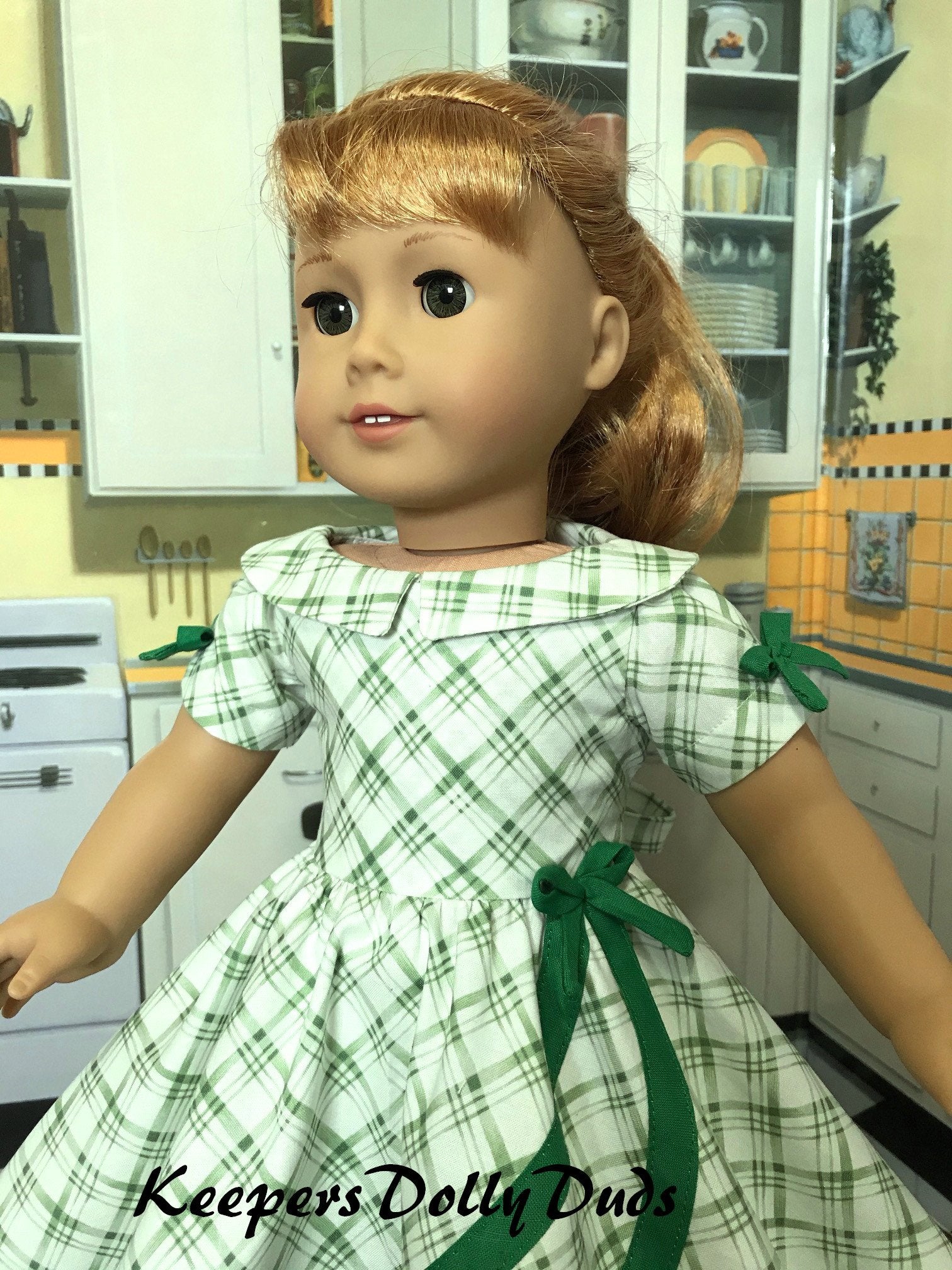 Keepers Dolly Duds Designs 18 Inch Historical 1950s Circle Swirl Dress 18" Doll Clothes Pattern Pixie Faire